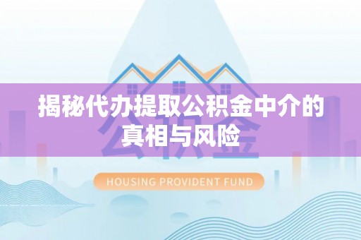 山阴揭秘代办提取公积金中介的真相与风险