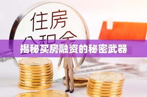 山阴揭秘买房融资的秘密武器